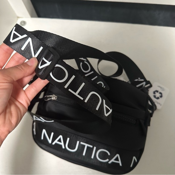 NWT Nautica Women’s Black Nylon Bean Bag Crossbody Bag - Picture 8 of 9